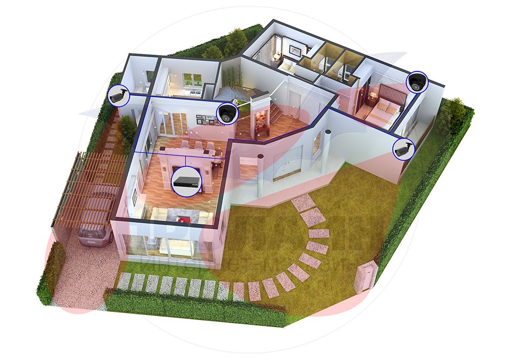 Комплект видеонаблюдения c 4 камерами AHD Proline KIT-A3404WD