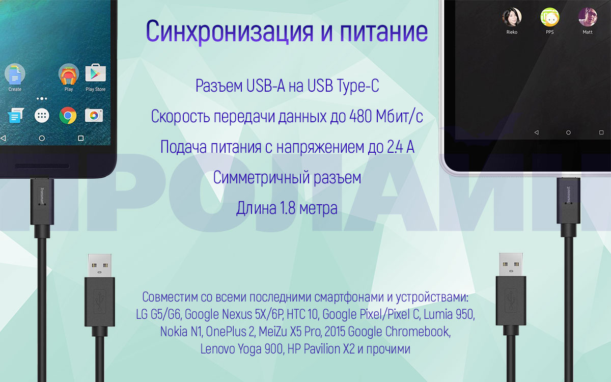 Кабель USB-A 2.0/Micro-USB Tronsmart CC05 1.8 метра