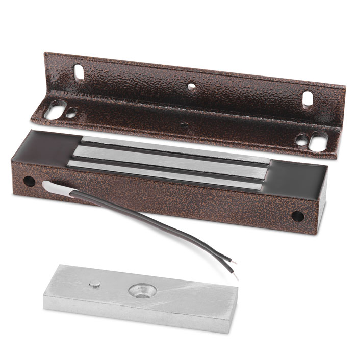 Электромагнитный замок AccordTec ML-180KB с уголком (коричневый)