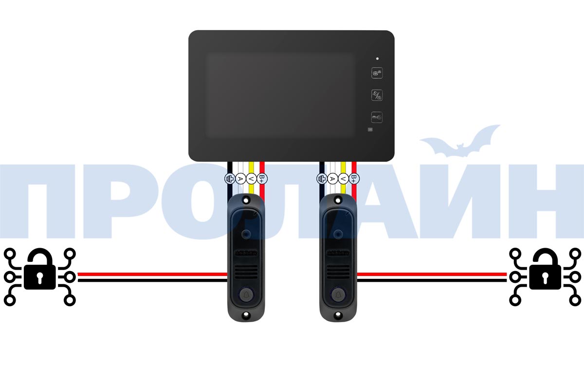Комплект 9" LCD цветного видеодомофона Proline DF-KIT938R