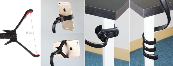 Гибкий монопод Phoseat Phone Stand White