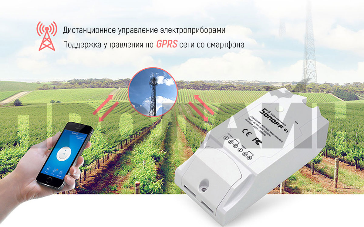 Умный GPRS/GSM выключатель Sonoff G1