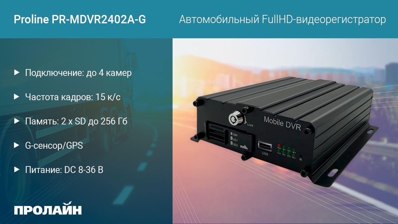 Автомоб. HD видеорегистратор Proline PR-MRA6504DG-WF