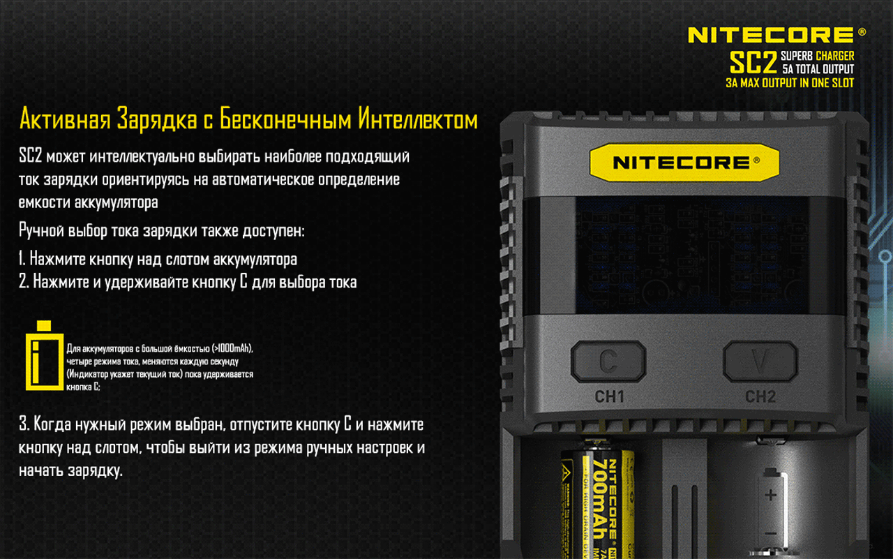 NiteCore SC2 SUPERB Charger