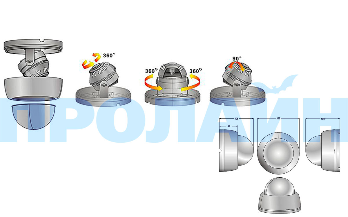 Купольная IP-камера Proline IP-D2133AVZ POE