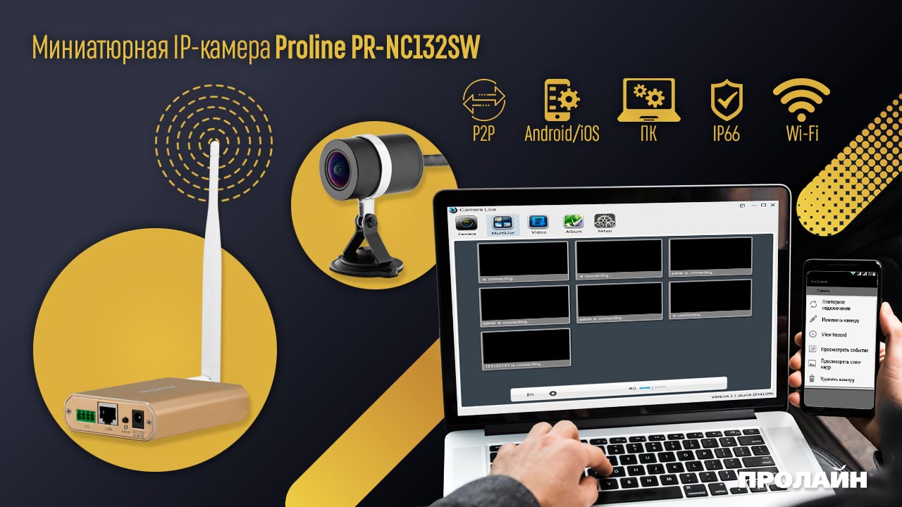 Миниатюрная IP камера Proline PR-NC132SW
