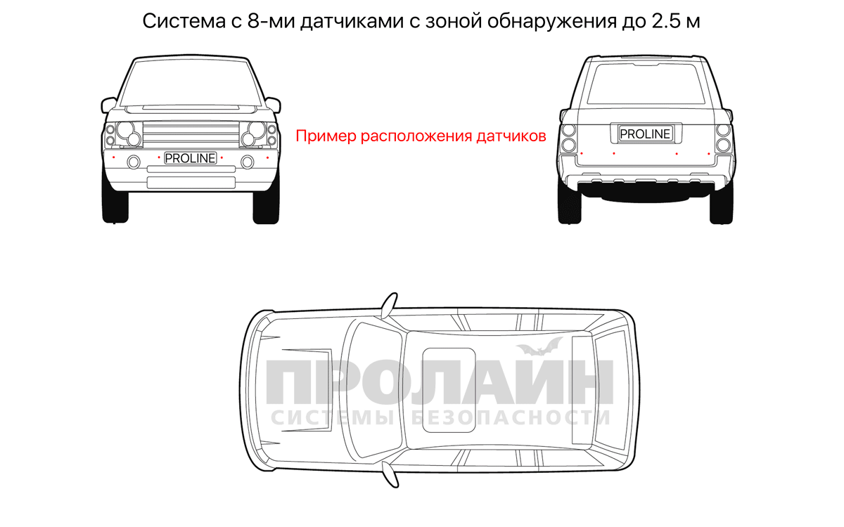 Автомобильный парктроник Proline PR-P466-8
