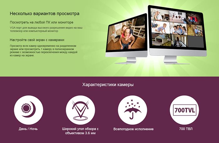 Комплект видеонаблюдения с 4 уличными камерами ZMODO ZM-I4Y4+1Tb