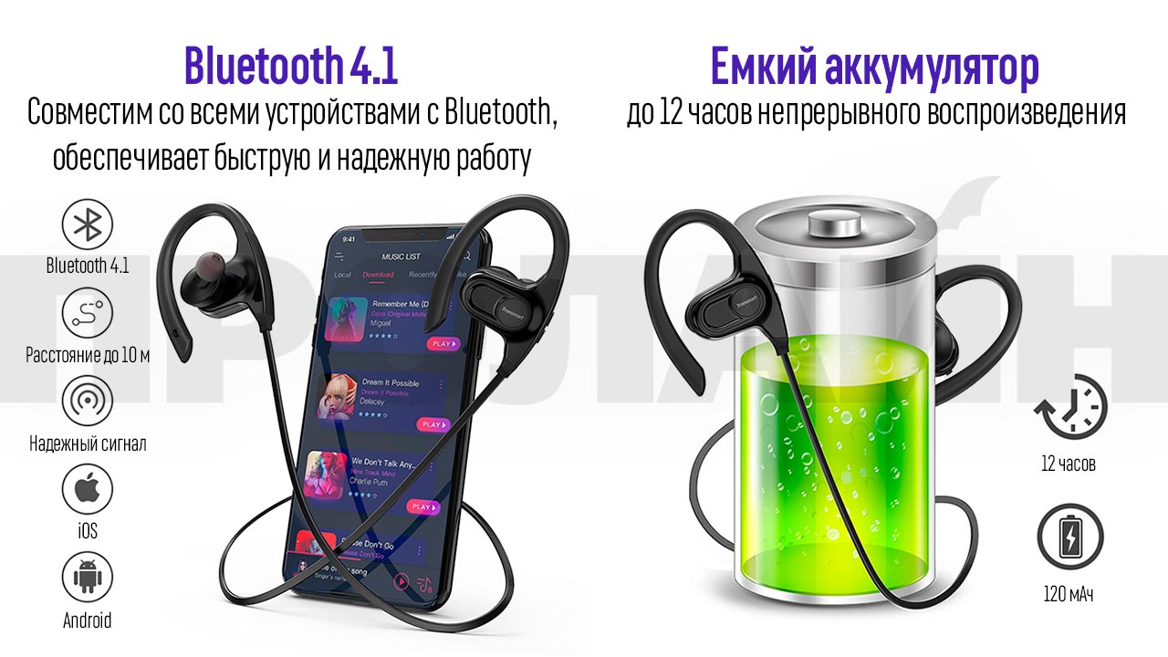 Наушники с микрофоном Tronsmart Encore Hydra