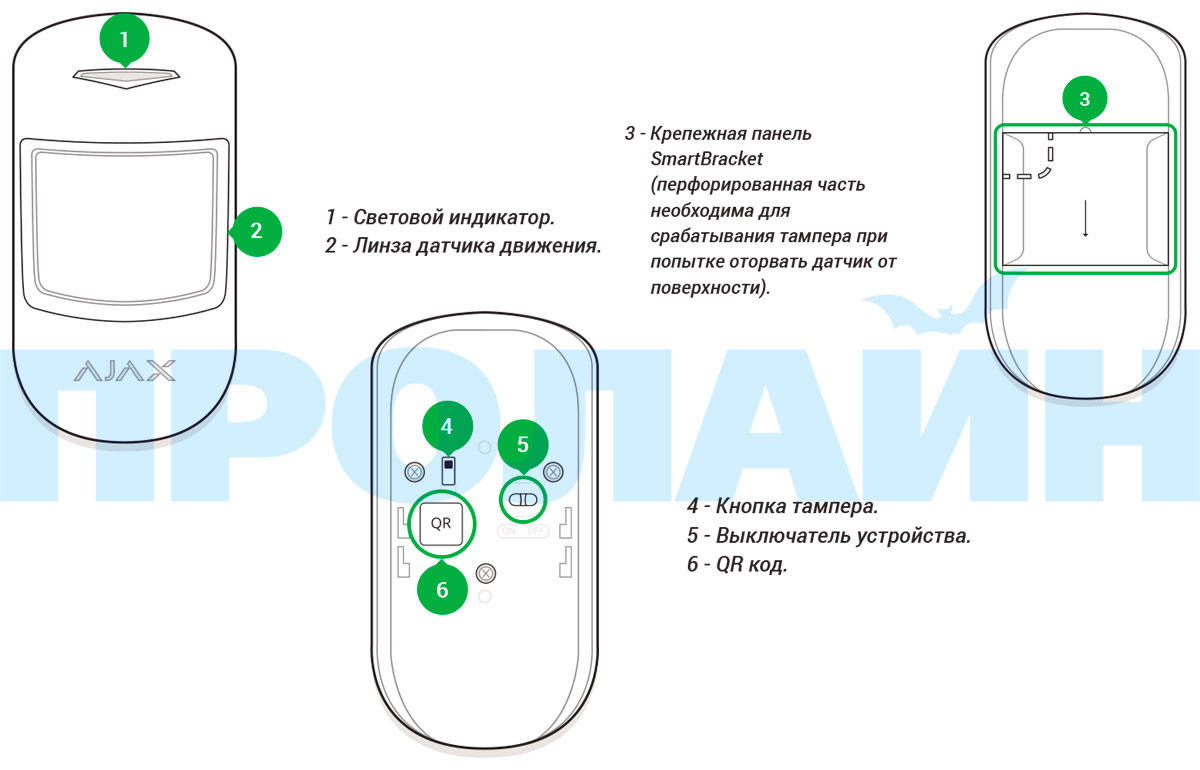 Датчик движения Ajax MotionProtect (белый)