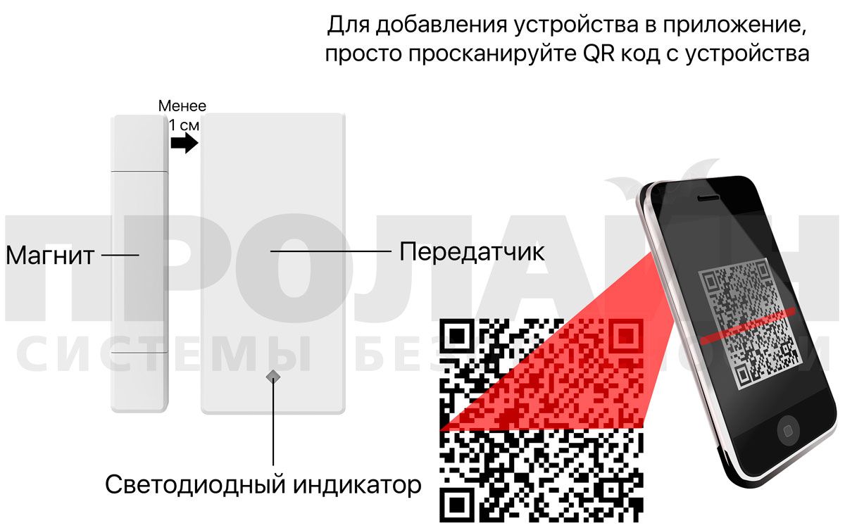 Беспроводной магнитоконтактный датчик Dinsafer Wireless Door & Window Contacts