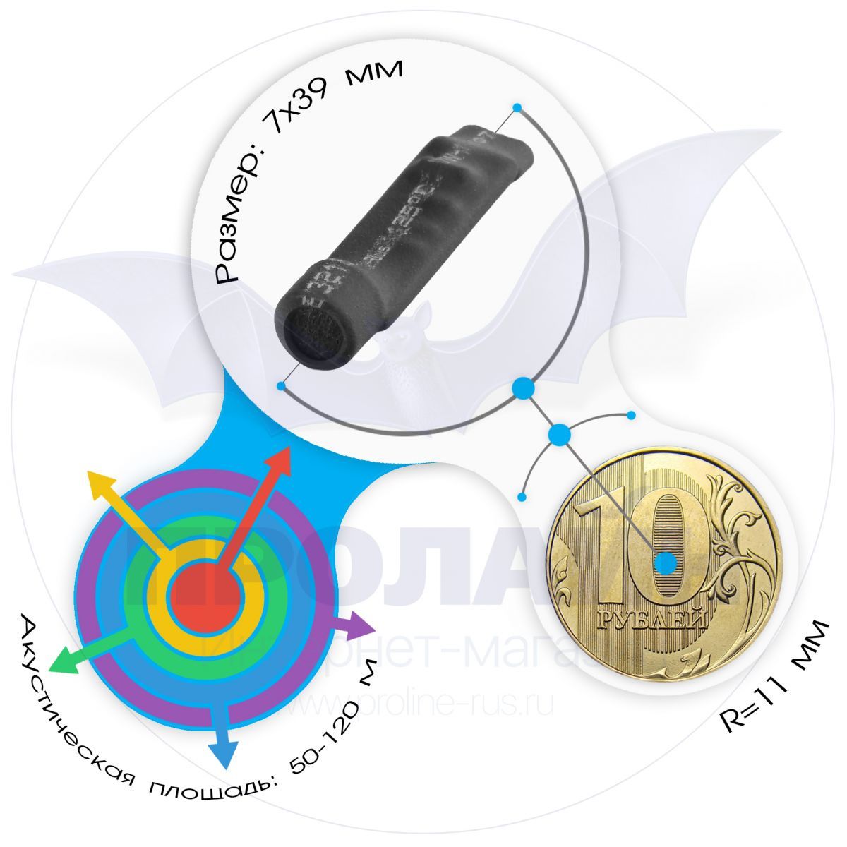 Миниатюрный активный микрофон для видеосистем с АРУ MIC-803