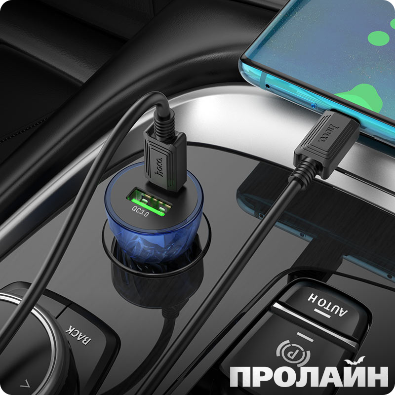 АЗУ HOCO Z47A Transparent discovery edition Type-C to Type-C Blue