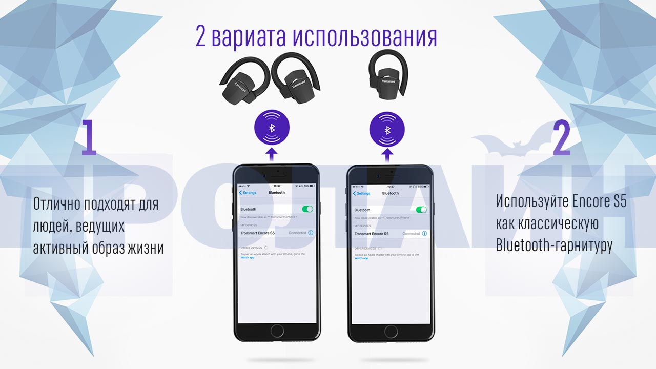 Bluetooth-наушники с микрофоном Tronsmart Encore S5