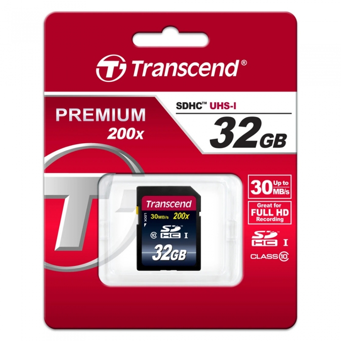 Transcend SDHC 32Gb I 200X Class 10