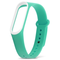 Ремешок для фитнес-браслета Xiaomi Mi Band 3 бирюзовый с белым