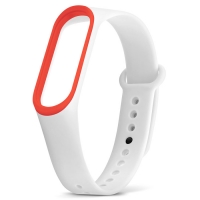 Ремешок для фитнес-браслета Xiaomi Mi Band 3 белый с красным