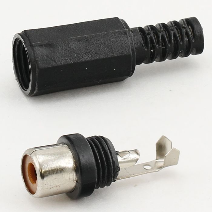 Разъем RCA-ANYTYPE(м) (пайка), пластик (черный)