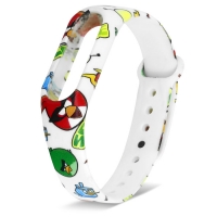 Ремешок для фитнес-браслета Mi Band 2 силиконовый с узором Angry Birds