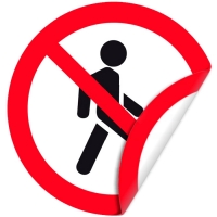 Наклейка 100 мм (Проход запрещен двухсторонняя)