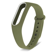 Ремешок для фитнес-браслета Mi Band 2 MIJOBS зеленый с белым