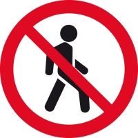 Наклейка 150 мм (Проход запрещен уличная)